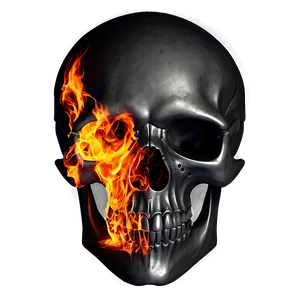 Black Skull On Fire Png 64 PNG Image