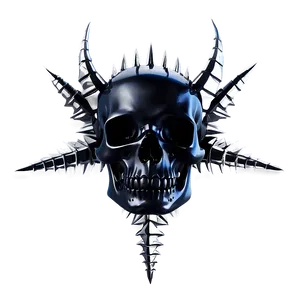 Black Skull With Spikes Png Wqx38 PNG Image