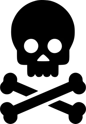 Black Skulland Crossbones Icon PNG Image