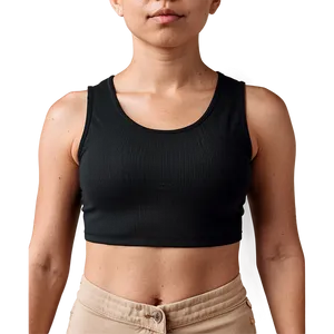 Black Sleeveless Crop Top Png Mvt91 PNG Image