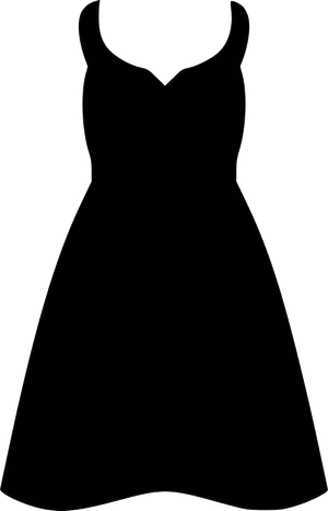 Black Sleeveless Dress Vector PNG Image