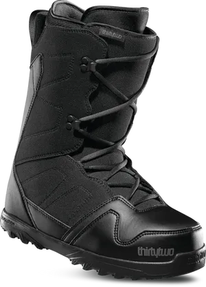 Black Snowboard Boot Side View PNG Image