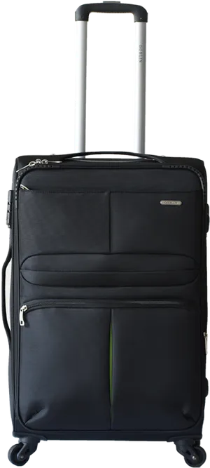 Black Spinner Wheeled Luggage PNG Image