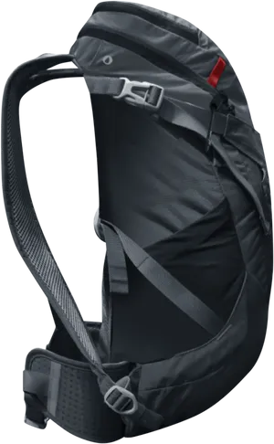 Black Sports Backpack Side View PNG Image