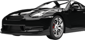 Black Sports Car Profile View PNG with transparent background