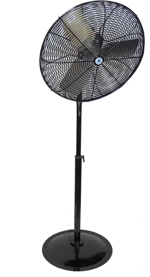 Black Standing Fan Isolatedon Black Background.jpg PNG Image