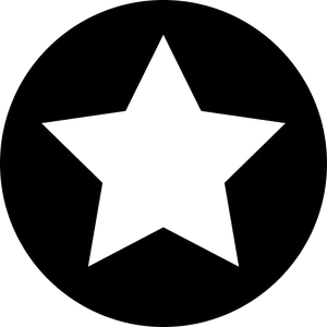 Black Star In Circle Icon PNG Image