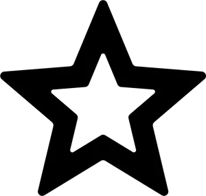 Black Star Outline Graphic PNG Image