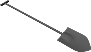 Black Steel Shovel PNG Image