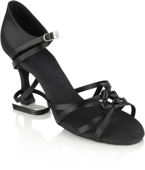 Black Strappy Wedge Sandal PNG Image