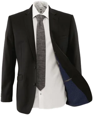 Black Suit White Shirt Tie PNG Image