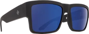 Black Sunglasses Blue Lenses PNG Image