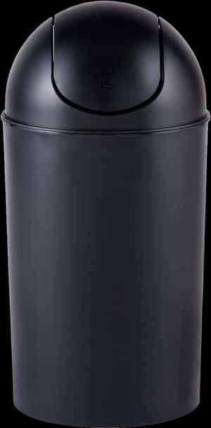Black Swing Top Trash Can PNG with transparent background