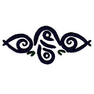 Black Swirl Embroidery Design Png Afc PNG Image