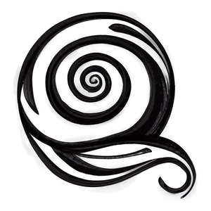 Black Swirl Hand Drawn Png Qal30 PNG Image