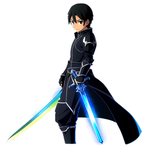 Black Swordsman Kirito PNG bpu PNG image with transparent background