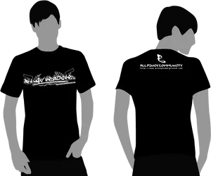 Black T Shirt Graphic Design PNG Image