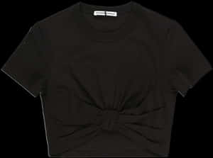 Black T Shirt Knotted Design PNG image with transparent background