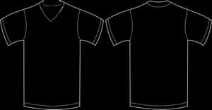 Black T Shirt Template Front Back PNG image with transparent background
