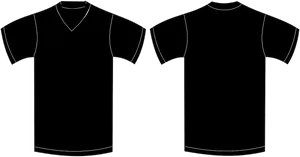 Black T Shirt Template Front Back PNG Image