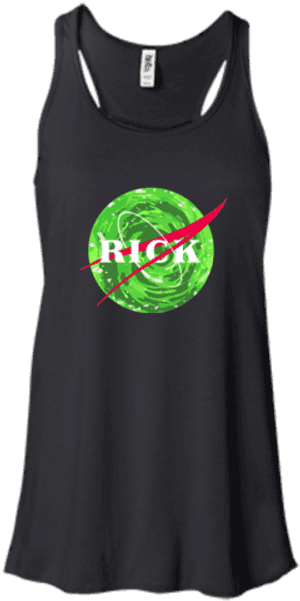 Mens Rick And Morty Rick Nasa Logo Portal Shirt Black PNG