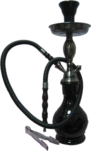 Black Traditional Hookah PNG Image