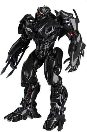 Black_ Transformer_ Character_ Render PNG Image