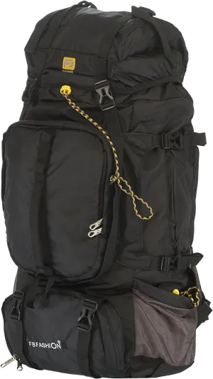 Black Travel Backpack Adventure Gear PNG Image