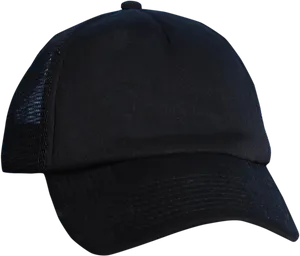 Black Trucker Cap Isolated PNG Image