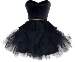 Black Tulle Cocktail Dress PNG Image