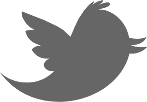 Black Twitter Logo Silhouette PNG Image