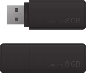 Black U S B Flash Drive8 G B PNG Image