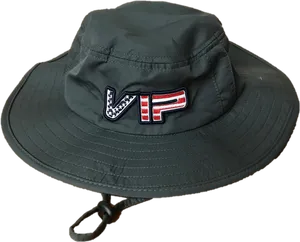 Black V I P Bucket Hat PNG Image