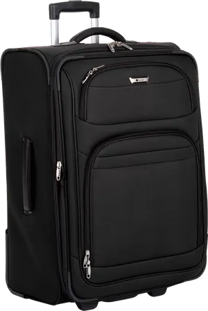 Black Wheeled Carry On Luggage PNG Image