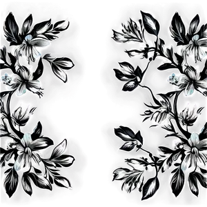 Black White Floral Images Png Nny PNG Image