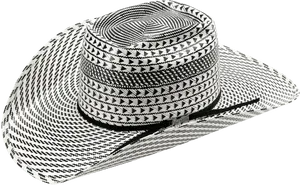 Black White Geometric Pattern Hat PNG Image