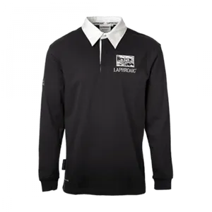 Black White Polo Shirt Laphroaig Logo PNG Image