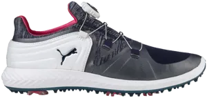 Black White Puma Golf Shoe PNG Image