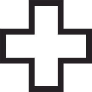 Black White Simple Cross Clipart PNG Image