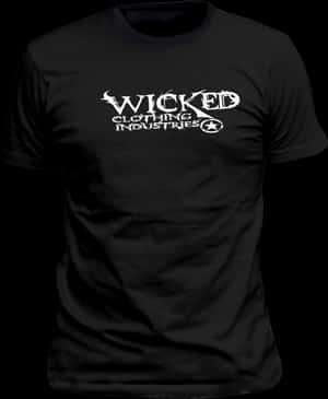 Black Wicked Clothing Industries Shirt PNG image with transparent background
