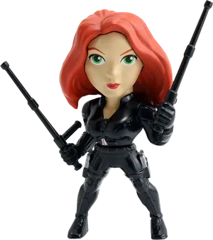 Black Widow Action Figure Pose PNG Image