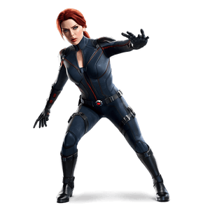 Black Widow Action Pose PNG thr PNG image with transparent background