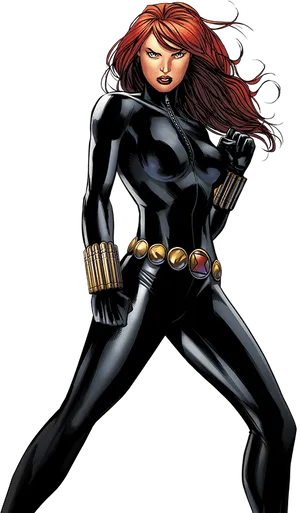 Black Widow Comic Art PNG Image