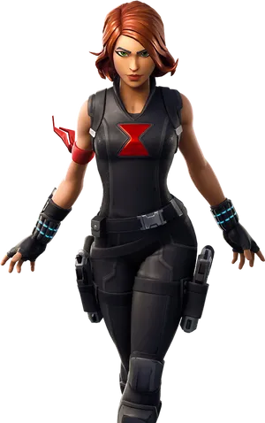 Black Widow Fortnite Skin PNG Image