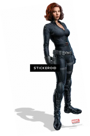 Black Widow Standing Pose PNG Image