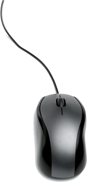 Black Wired Optical Mouse PNG