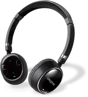 Black Wireless Headphones Creative PNG Image