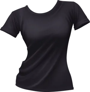 Black Womens T Shirt Mockup PNG Image