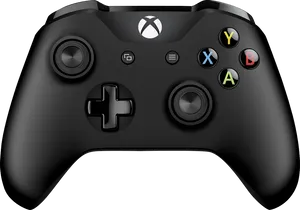 Black Xbox One Controller Top View PNG Image