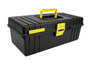 Black Yellow Plastic Toolbox PNG image with transparent background